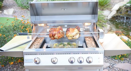 Kokomo Laser Cut Grate 32In Professional Built in Gas Grill 4 Burner/Back Burner
